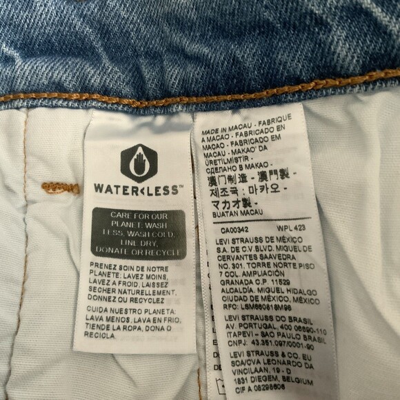 Levi’s Blue 2-tone 501 Cropped Waterless Rigid Jeans 31 - Picture 13 of 13